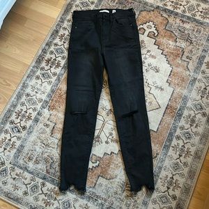 Black Jeggings cutoff ankle